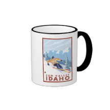 Downhhill Snow Skier - Sun Valley, Idaho Coffee Mugs