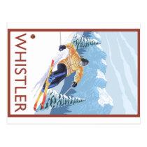 Downhhill Snow Skier - Whistler, BC Canada postcards