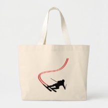 downhill ski skiing red track canvas bags