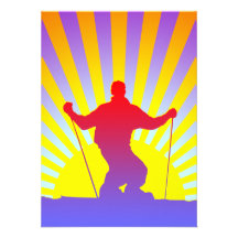 downhill skier custom invites