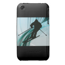 Downhill Skier on Icy Ribbons iPhone 3 Case