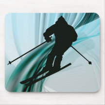 Downhill Skier on Icy Ribbons Mousemats