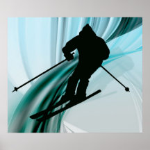 Downhill Skier on Icy Ribbons Poster