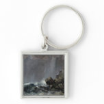 Downpour at Etretat keychains