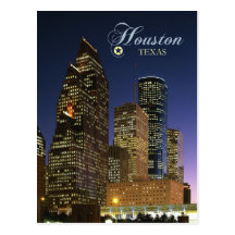 Downtown Houston, Texas at night Postcard