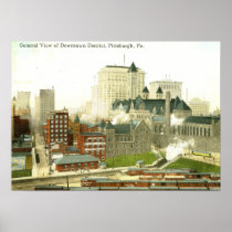 Downtown, Pittsburgh 1915 Vintage Print