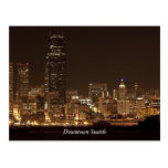 Downtown Seattle at night Postcard