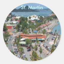 Downtown St. Martin Round Sticker
