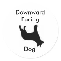 Downward Facing Dog Round Sticker