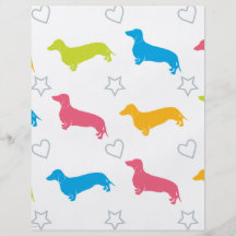 Doxie Colourful Hearts and Stars Full Color Flyer