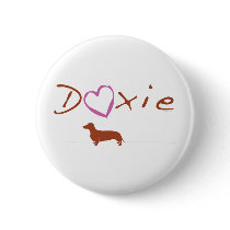 Doxie, Dachshund Heart Pinback Buttons