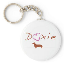 Doxie, Dachshund Heart Key Chain