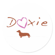 Doxie, Dachshund Heart Sticker