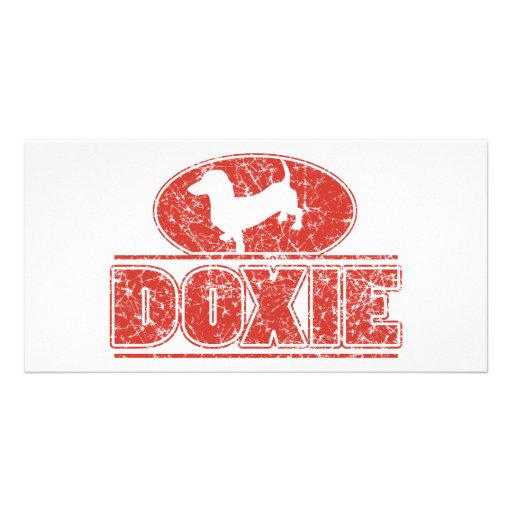 DOXIE-in-Circle-Distressed Custom Photo Card