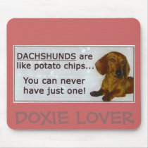 doxie_potato_chips, DOXIE LOVER Mouse Pads
