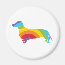 Doxie Rainbow Connection Fridge Magnets