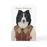 DR132 Border Collie, Happy Holidays card