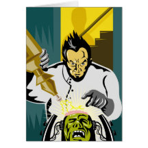 Dr. Frankenstein or mad scientist Greeting Card