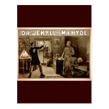 Dr. Jekyll and Mr. Hyde Vintage Illustration 1880s Post Card