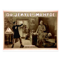 Dr. Jekyll and Mr. Hyde Vintage Illustration 1880s Post Card