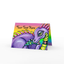 "Draco" Cute Baby Rainbow Dragon Greeting Card