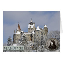 Dracula's castle in winter greeting cards