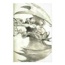 Dragaon - Pencil Sketch Stationery Paper