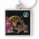 DRAGO , Blue Sapphire Gem Monogram Keychain