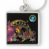 DRAGO , Blue Sapphire Gem Monogram Keychain