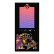 DRAGO ,Fuchsia Red Ruby Monogram Photo Card