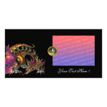 DRAGO ,Grey Agate Monogram Customized Photo Card