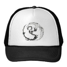 Dragon and Phoenix Ying Yang Mesh Hat