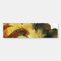 Dragon Battle Sticker Bumper Sticker