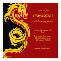 Dragon Birthday Custom Invites