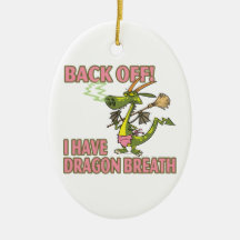 dragon breath funny cartoon female christmas ornament