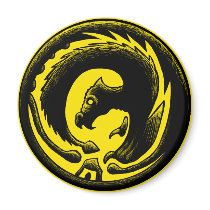 Dragon Circle Black and Yellow magnets