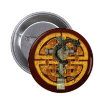 Dragon Cross Pinback Buttons