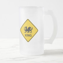 Dragon Crossing Highway Sign Coffee Mug