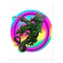 Dragon design postcard