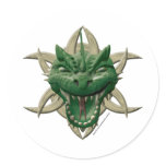 Dragon Head - Green Sticker
