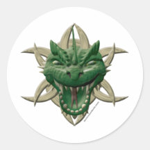 Dragon Head - Green Sticker