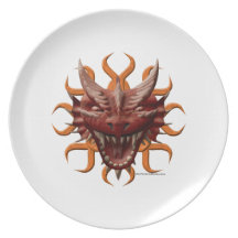 Dragon Head - Red Dinner Plate