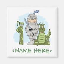 Dragon Knight 1st Birthday Fridge Magnets
