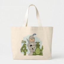 Dragon Knight 4th Birthday Tote Bags