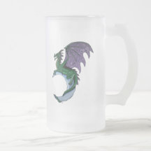 Dragon moon frosted glass mug