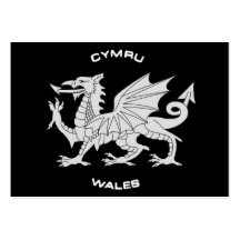 Dragon of Wales (Cymru)in Black and Grey Business Card Templates