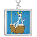 Dragon Reading Book Personalized Necklace