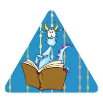Dragon Reading Book Triangle Sticker