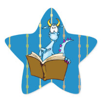 Dragon Reading Book Star Sticker