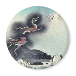 Dragon rising over Mount Fuji Ukiyoe Fridge Magnet